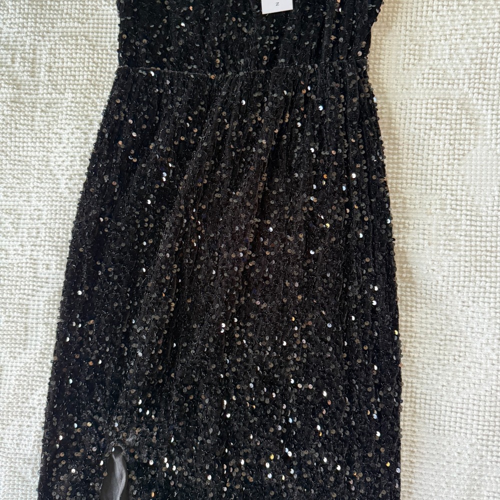 Baltic Born Dress Monroe Sequen Maxi Gown Black Womens Size Medium - Picture 6 of 15